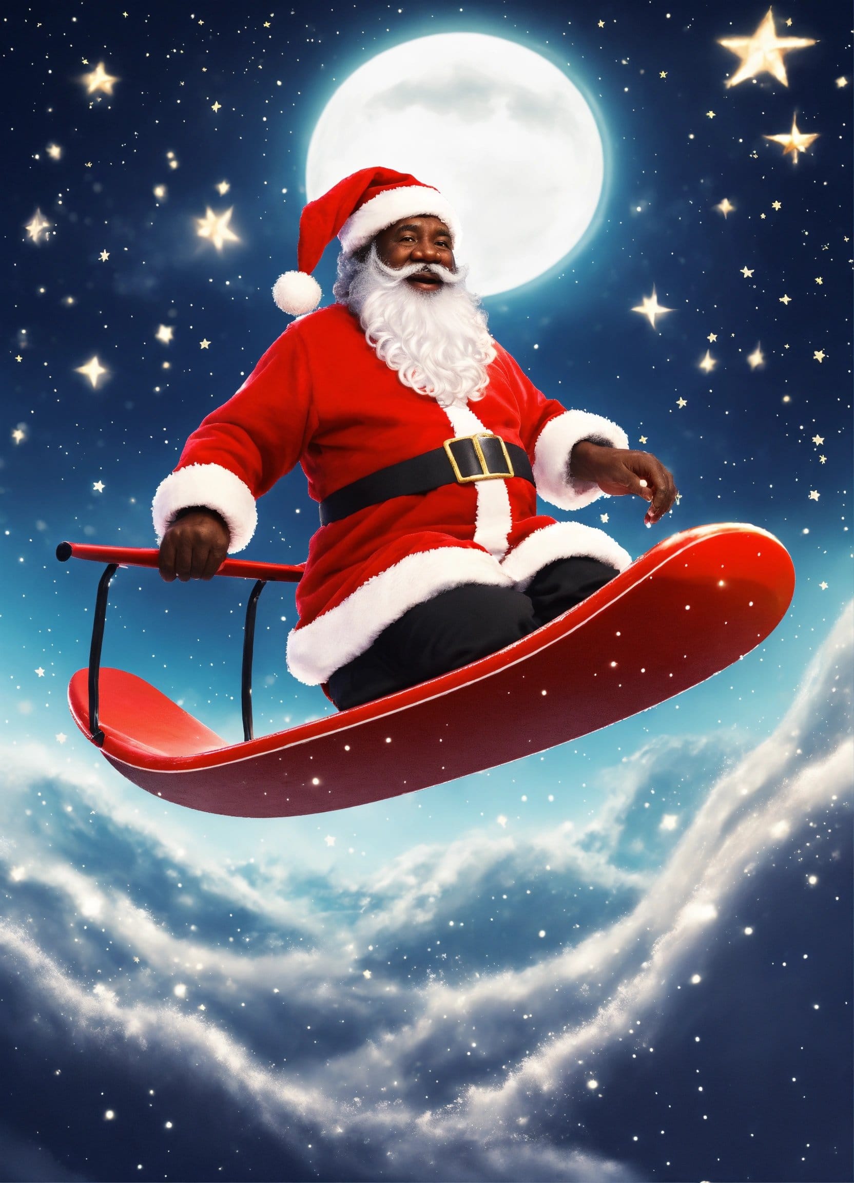 Santa Claus Celebrates Christmas on the Moon!