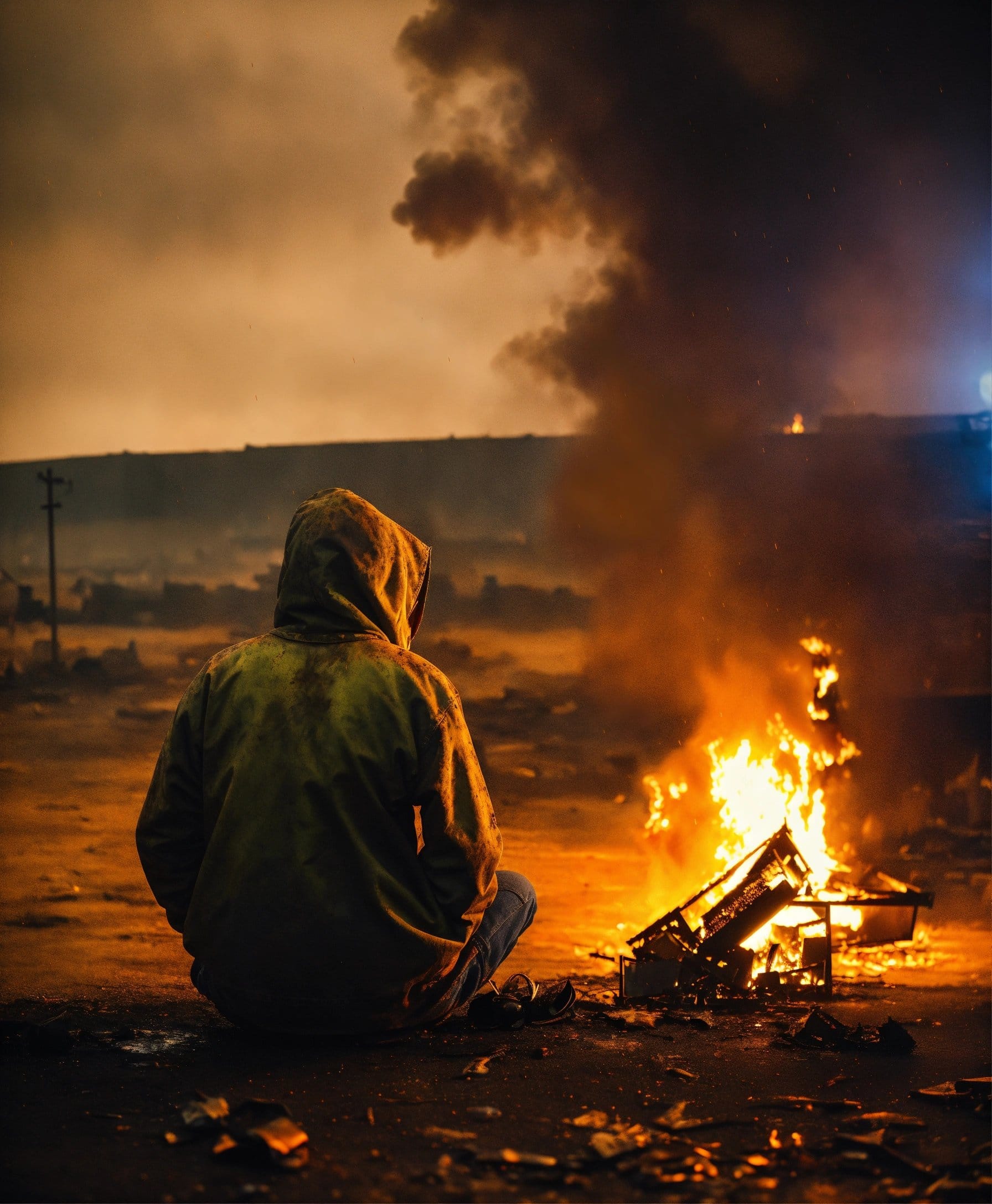 The night was dark and cold